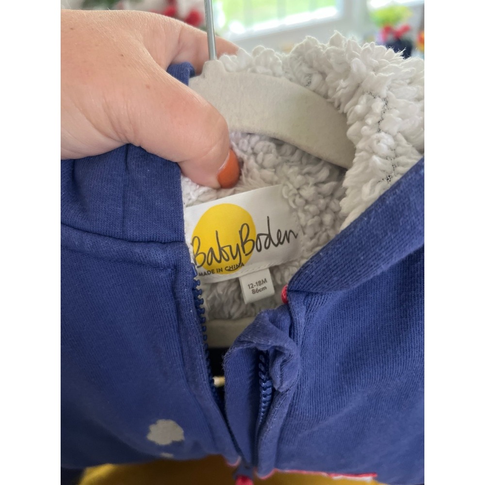 Baby Boden tracker appliqué‎ zip-up boys fleece lines 12-18 months - Picture 3 of 4